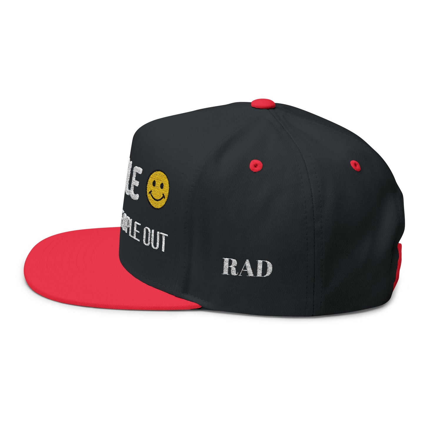 Smile — It Freaks People Out Embroidered Flat Bill Cap