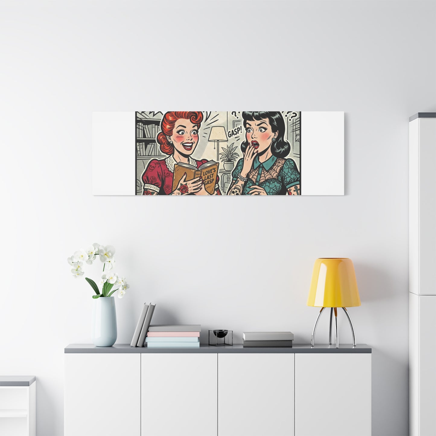 Bookish Comic Panel Matte Canvas | Book Lover, Reading Decor