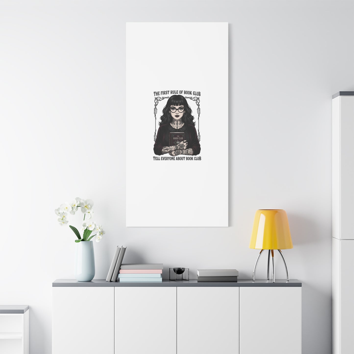 Book Club Rule Canvas | Book Lover, Dark Academia Reading Decor
