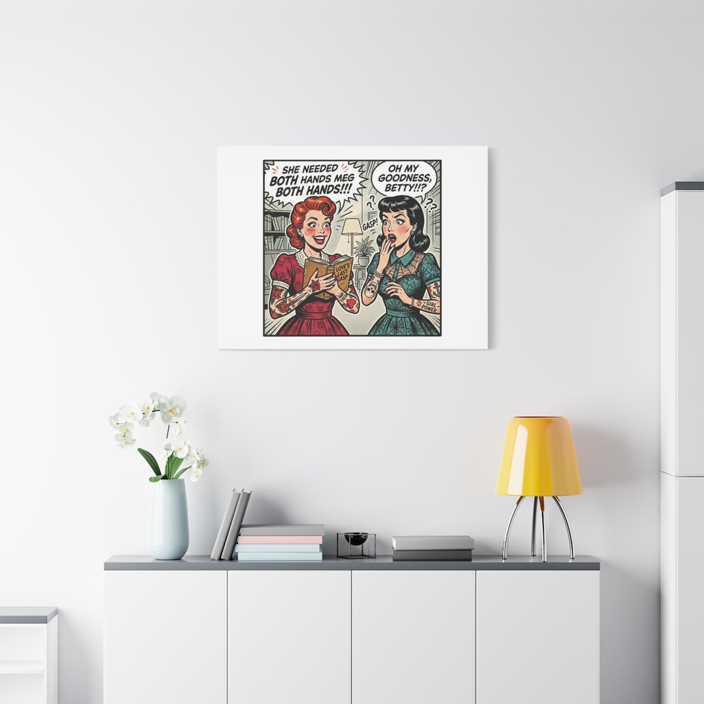 Bookish Comic Panel Matte Canvas | Book Lover, Reading Decor
