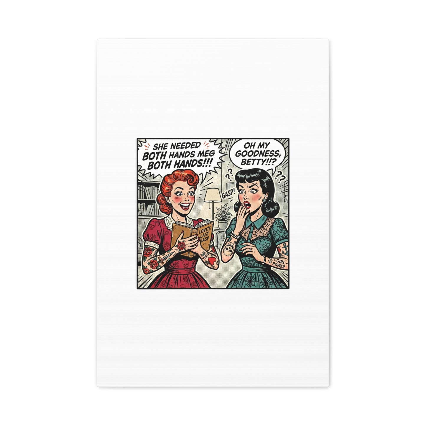 Bookish Comic Panel Matte Canvas | Book Lover, Reading Decor