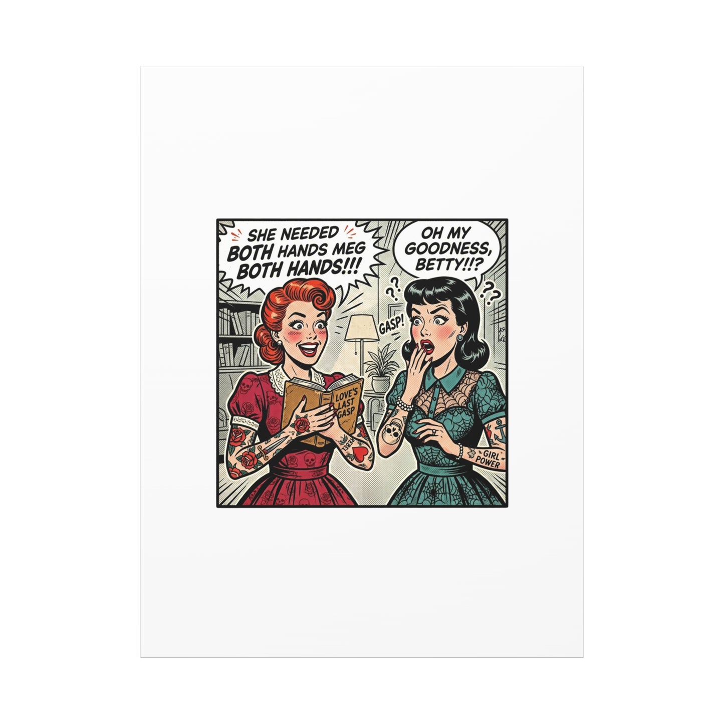 Bookish Comic Panel Matte Canvas | Book Lover, Reading Decor