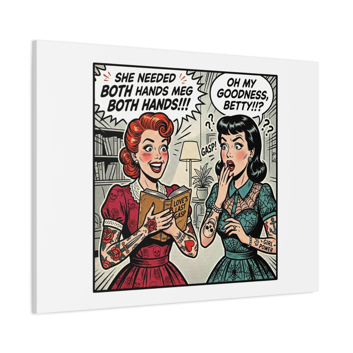 Bookish Comic Panel Matte Canvas | Book Lover, Reading Decor