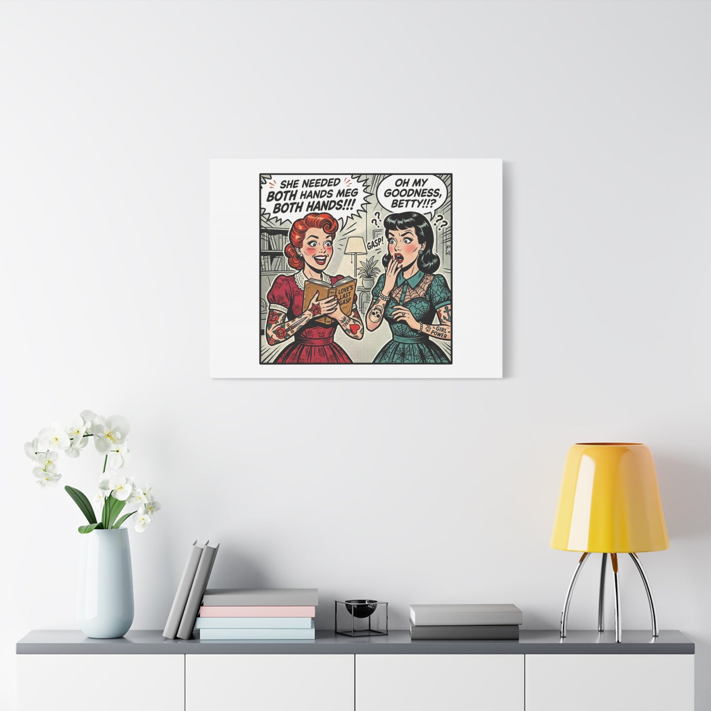 Bookish Comic Panel Matte Canvas | Book Lover, Reading Decor