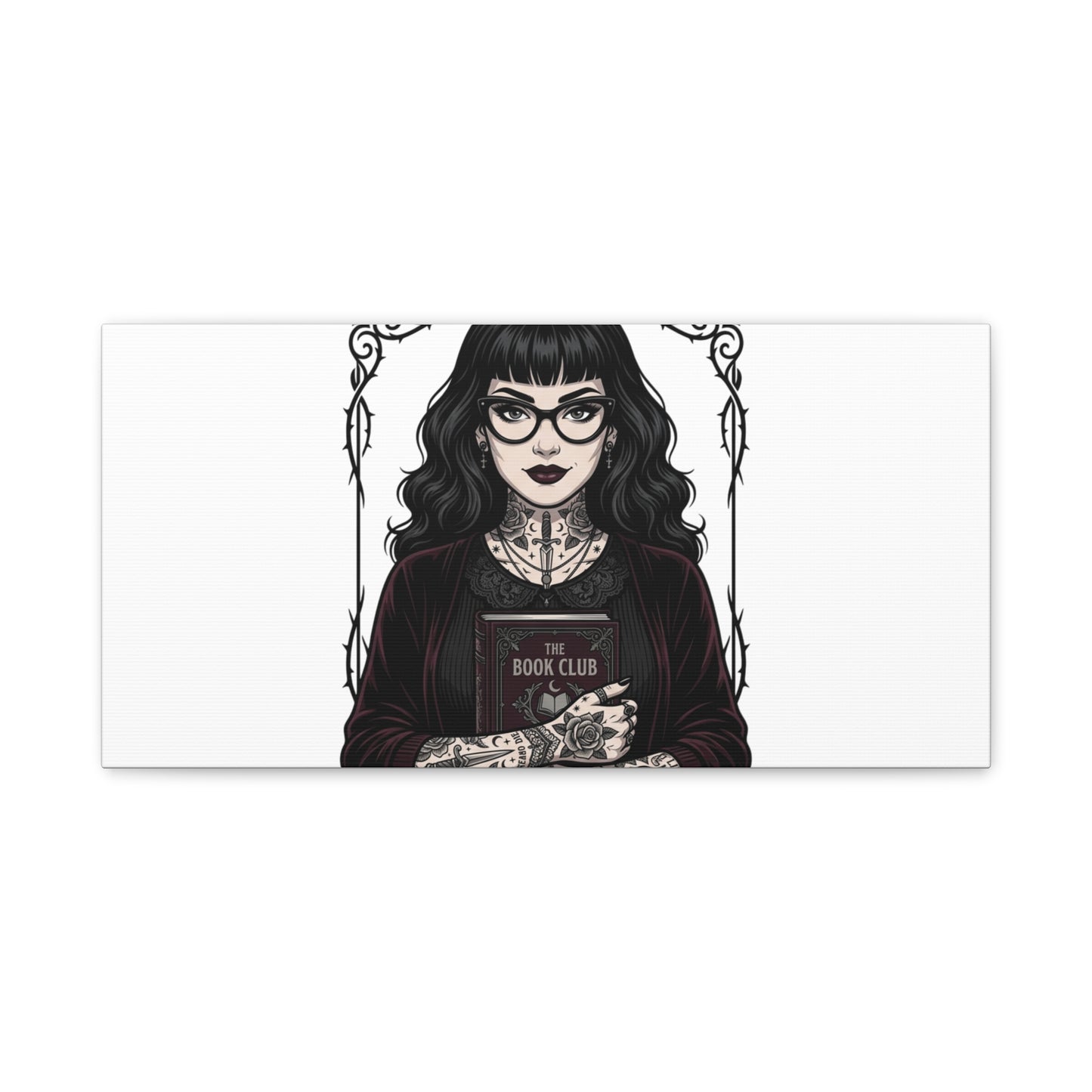 Book Club Rule Canvas | Book Lover, Dark Academia Reading Decor