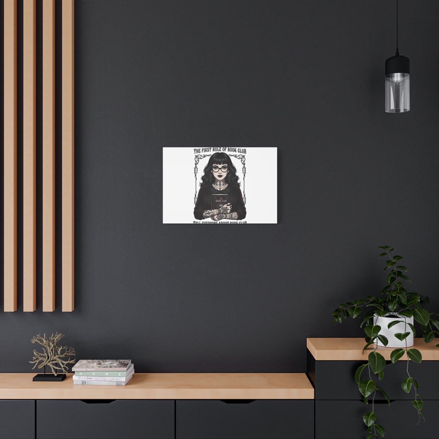 Book Club Rule Canvas | Book Lover, Dark Academia Reading Decor