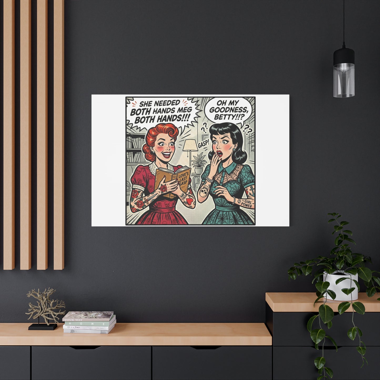 Bookish Comic Panel Matte Canvas | Book Lover, Reading Decor