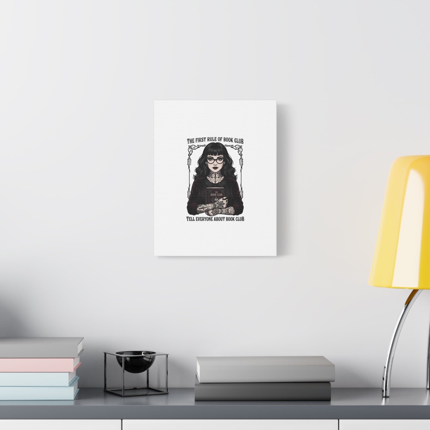 Book Club Rule Canvas | Book Lover, Dark Academia Reading Decor