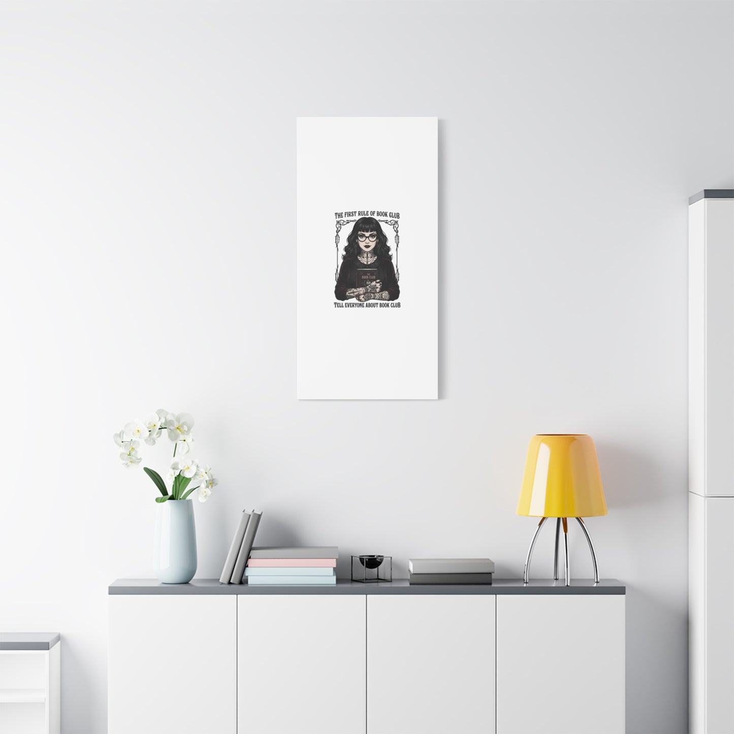 Book Club Rule Canvas | Book Lover, Dark Academia Reading Decor