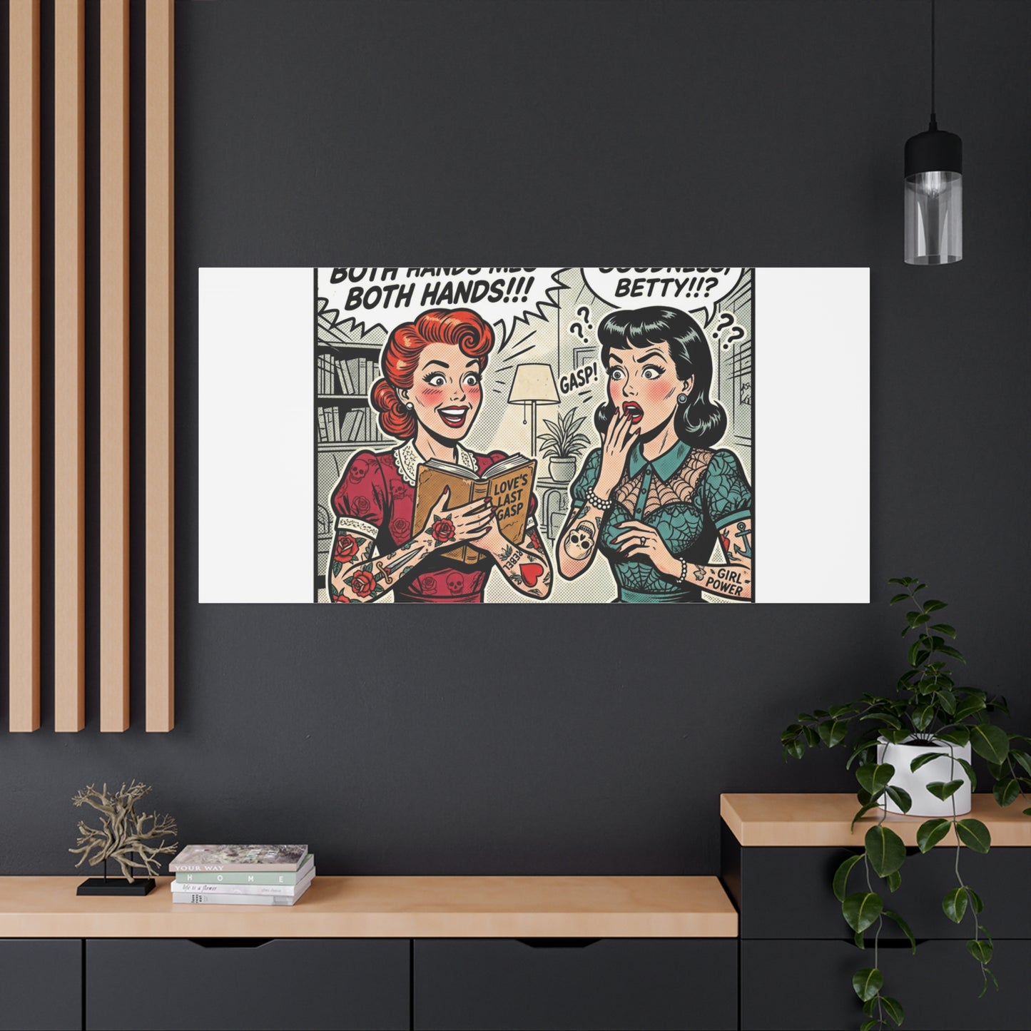 Bookish Comic Panel Matte Canvas | Book Lover, Reading Decor