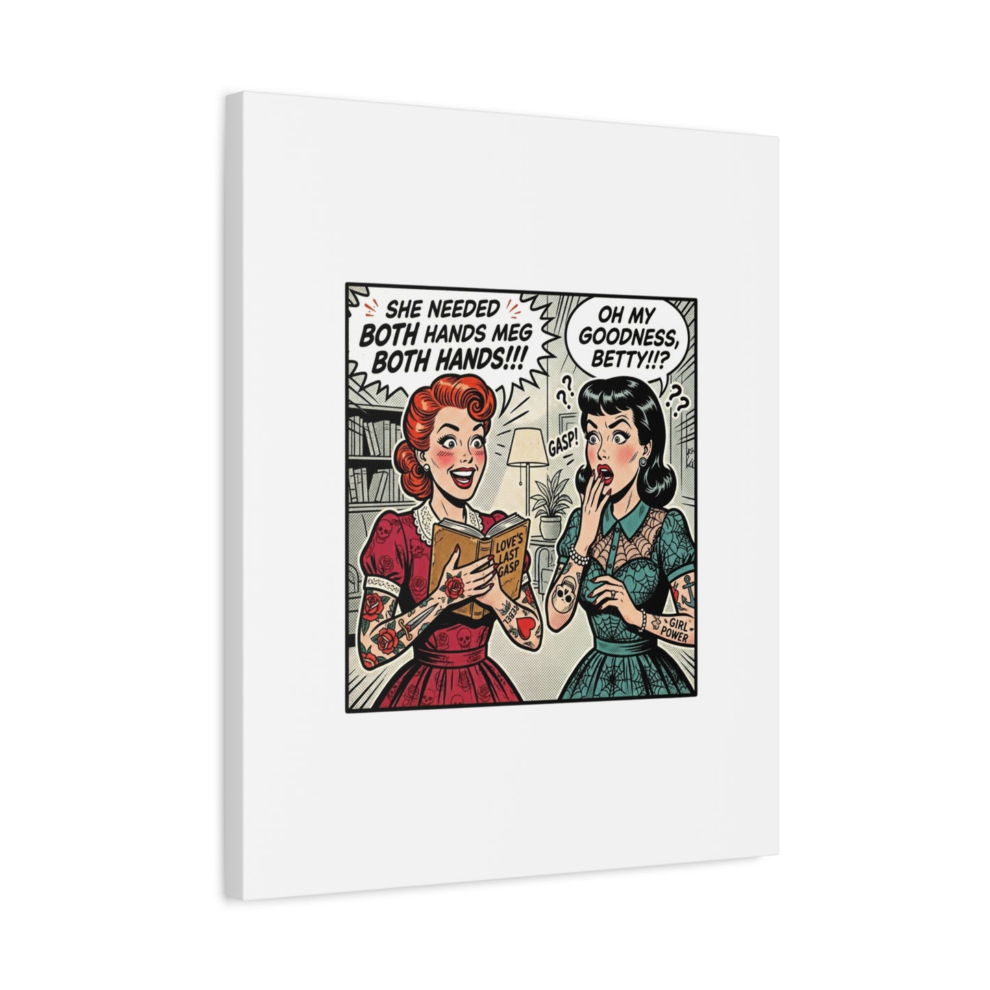 Bookish Comic Panel Matte Canvas | Book Lover, Reading Decor