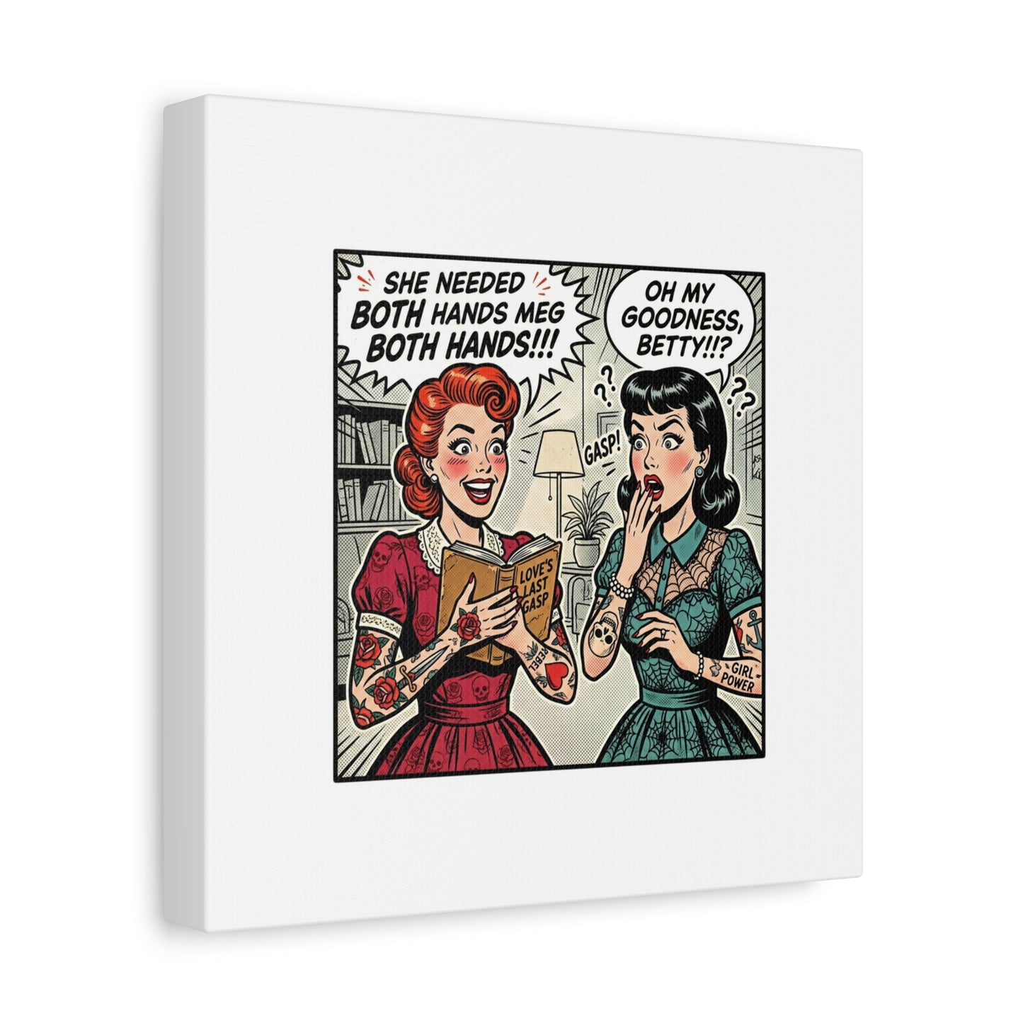 Bookish Comic Panel Matte Canvas | Book Lover, Reading Decor