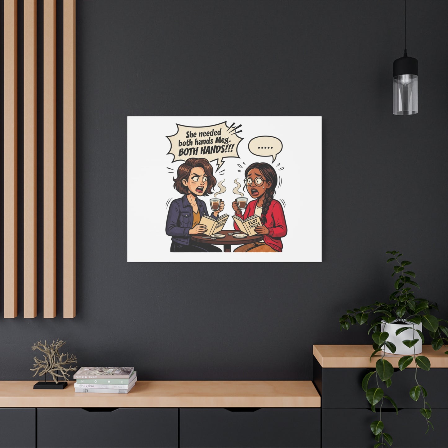 Bookish Comic Quote Canvas | Book Lover decor, Reading Room wall art