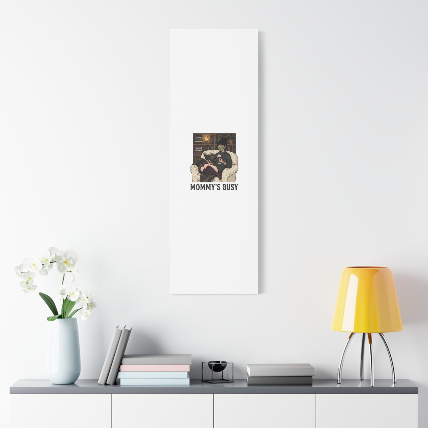 Mommy's Busy Reading Canvas, Book Lover Wall Art | Cozy Reader, Dark Academia
