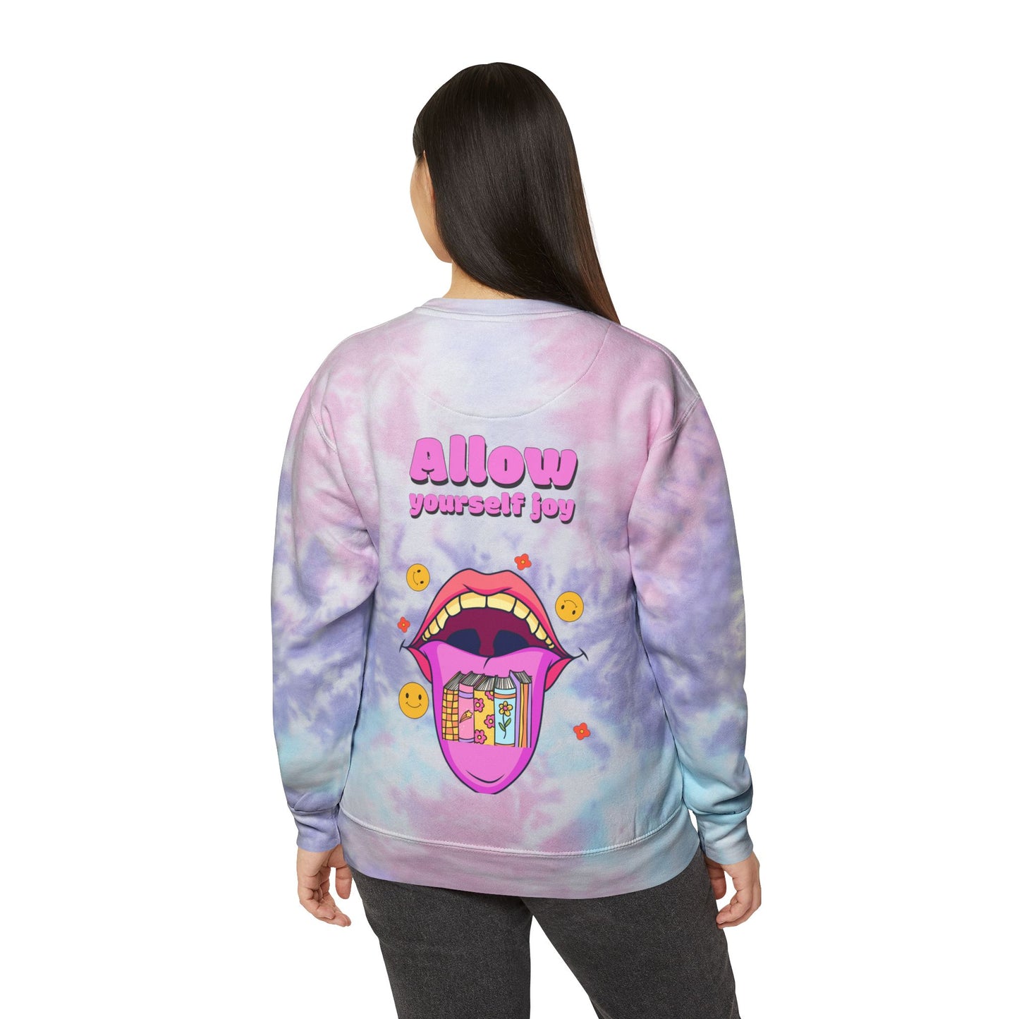 Unisex Allow Yourself Joy graphic Tie-Dye Sweatshirt