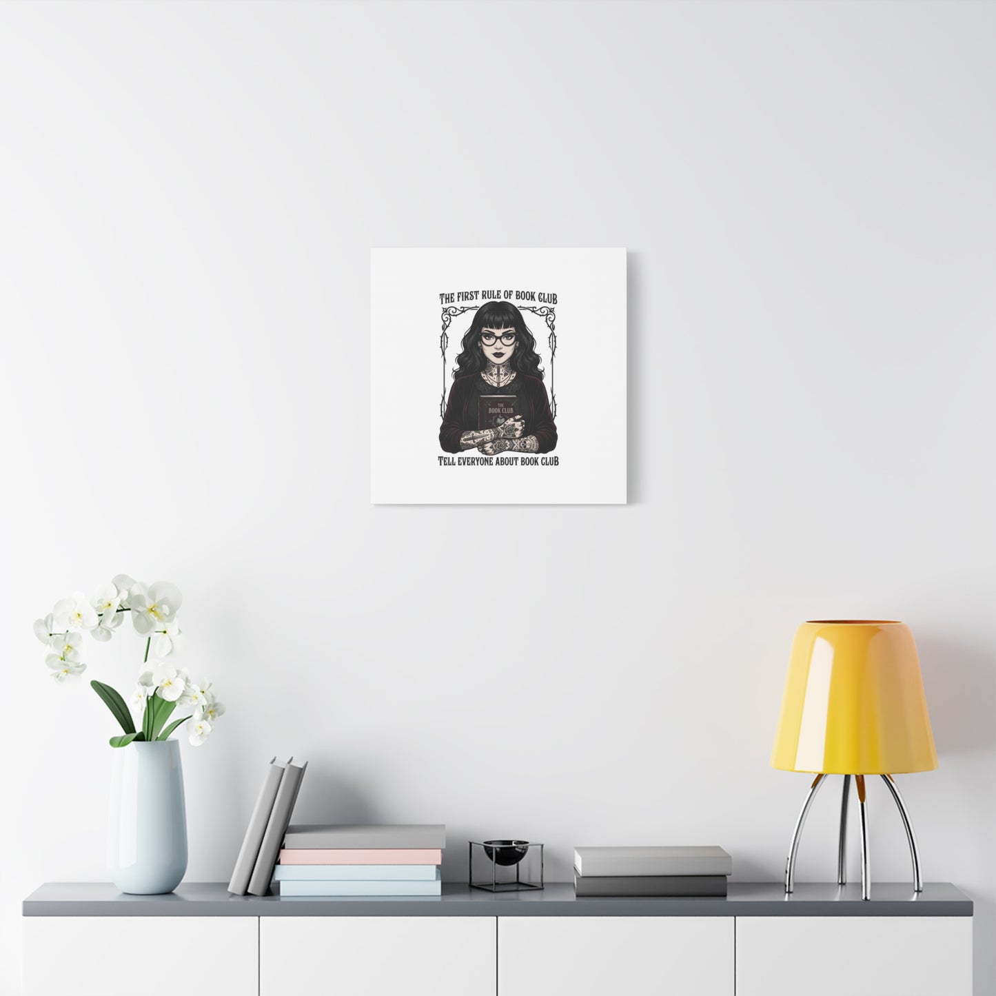 Book Club Rule Canvas | Book Lover, Dark Academia Reading Decor