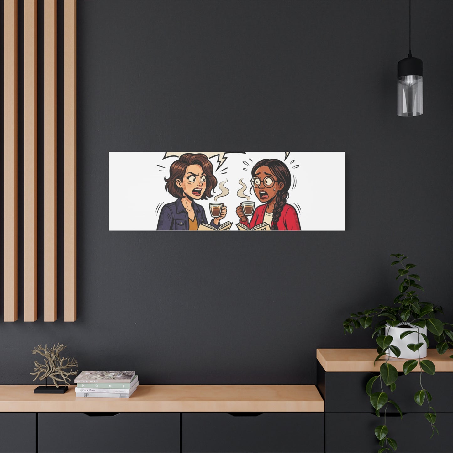 Bookish Comic Quote Canvas | Book Lover decor, Reading Room wall art