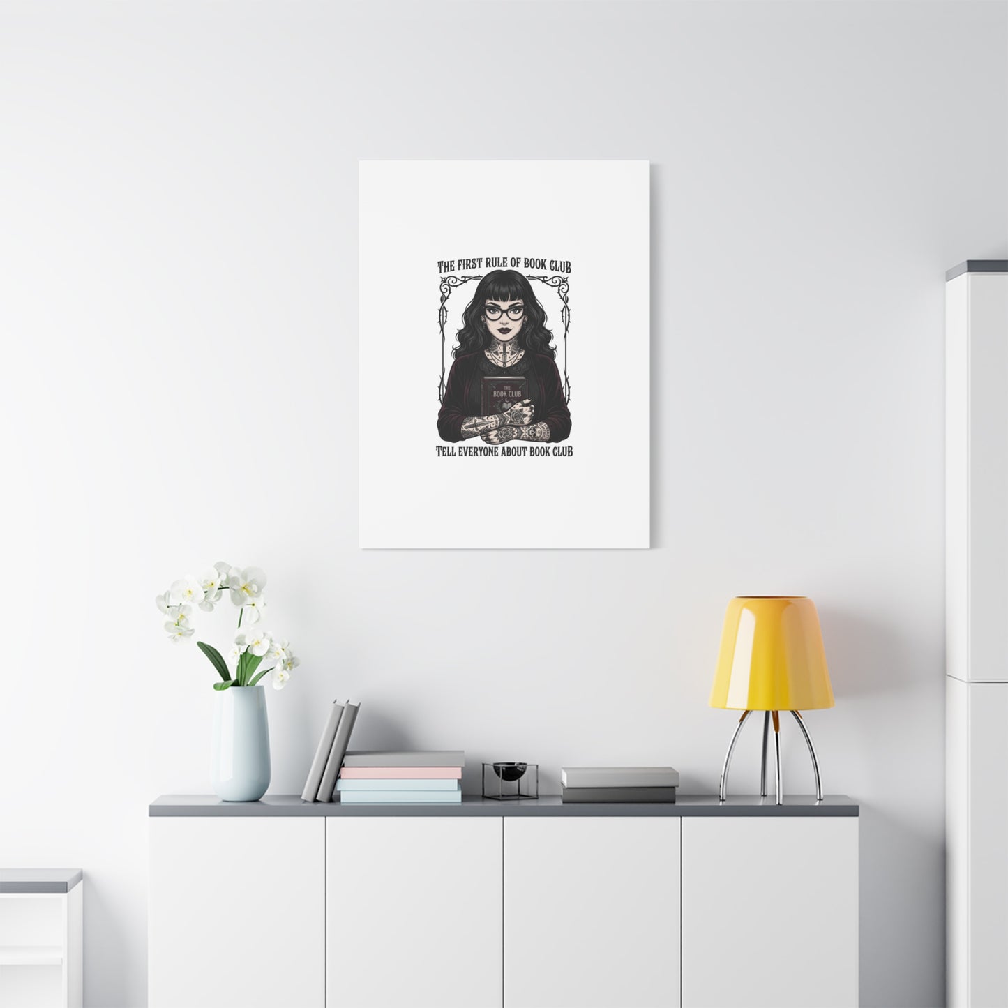 Book Club Rule Canvas | Book Lover, Dark Academia Reading Decor