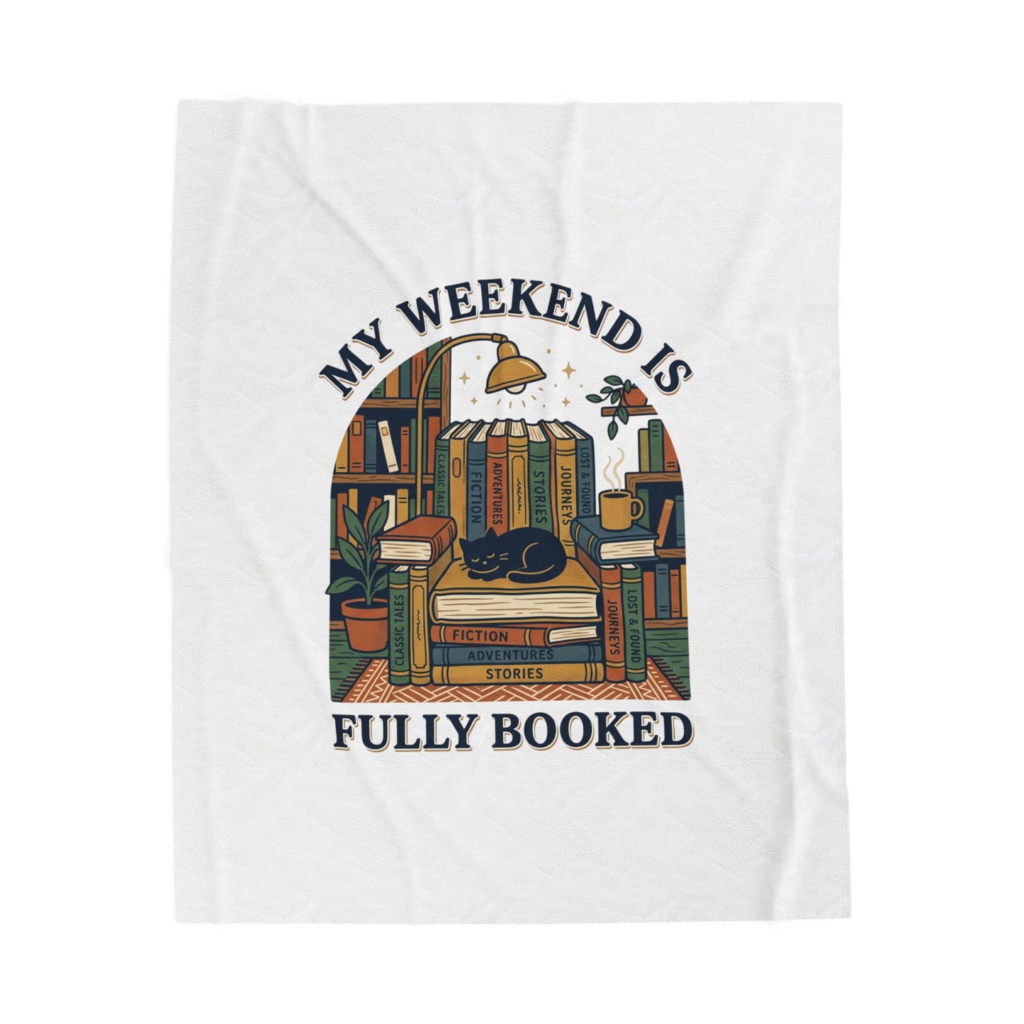 Fully Booked Velveteen Plush Blanket | Book Lover, Cozy Reader