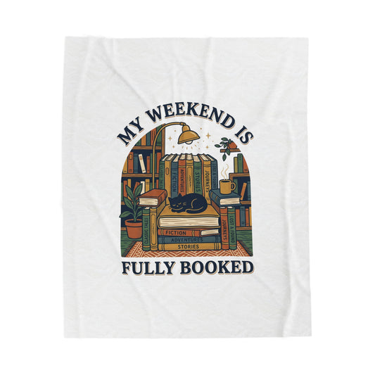 Fully Booked Velveteen Plush Blanket | Book Lover, Cozy Reader