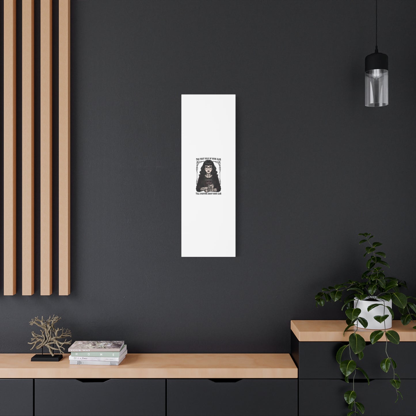 Book Club Rule Canvas | Book Lover, Dark Academia Reading Decor