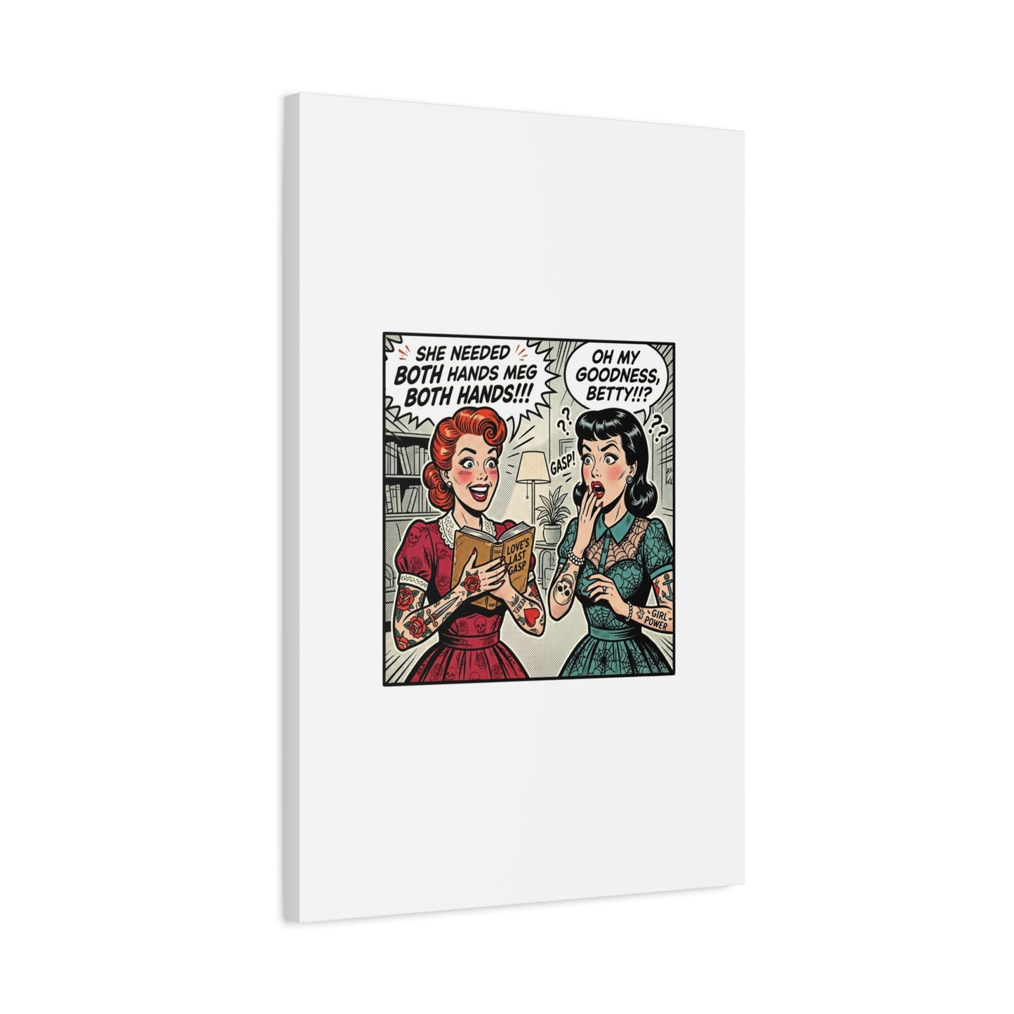 Bookish Comic Panel Matte Canvas | Book Lover, Reading Decor