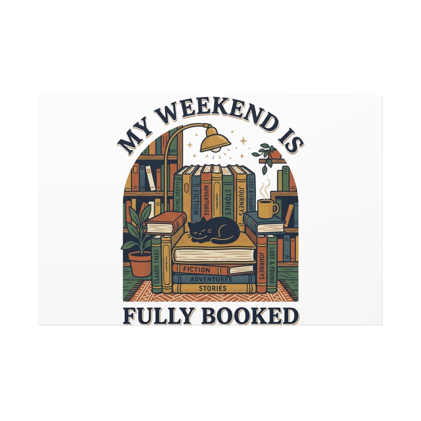 My Weekend Is Fully Booked Canvas | Book Lover, Cozy Reader Art