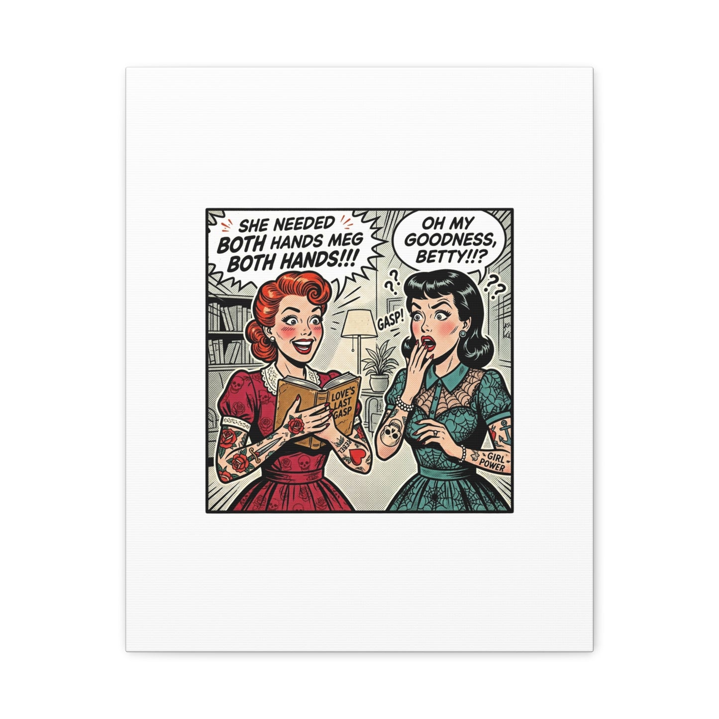 Bookish Comic Panel Matte Canvas | Book Lover, Reading Decor