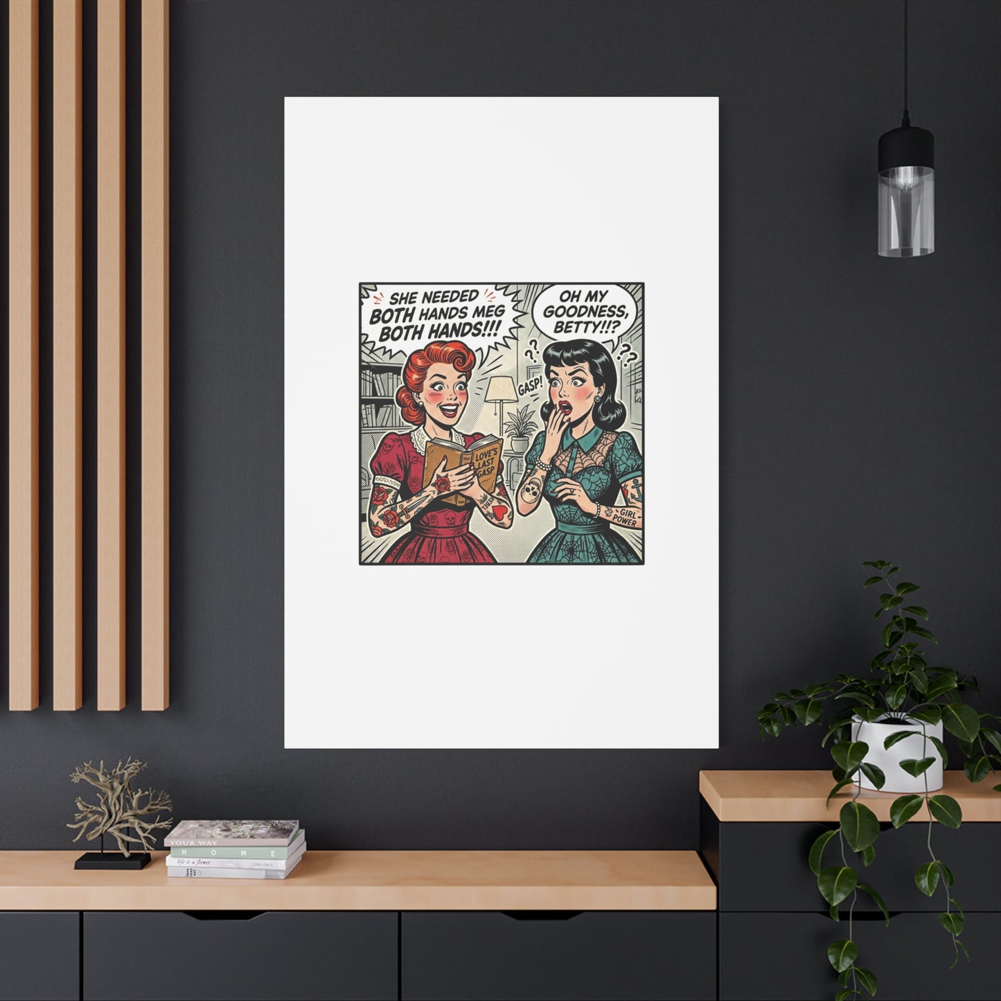 Bookish Comic Panel Matte Canvas | Book Lover, Reading Decor