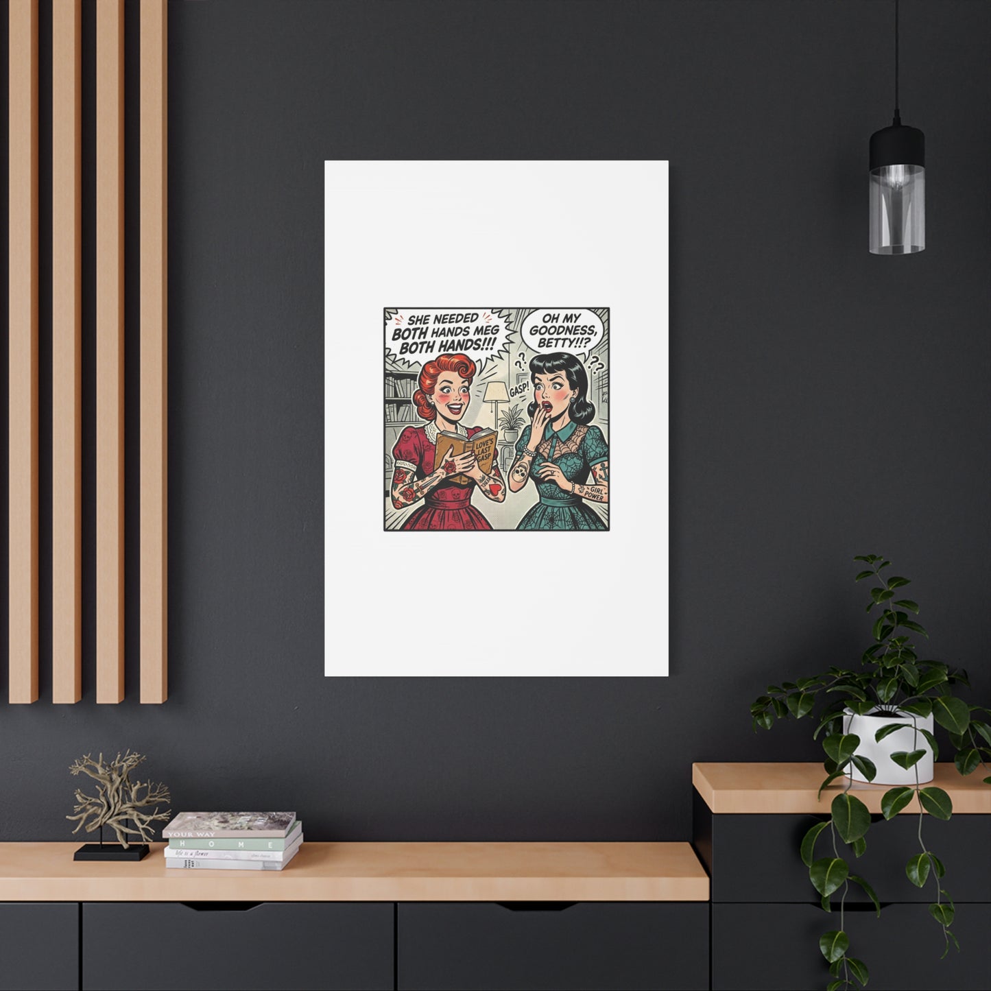 Bookish Comic Panel Matte Canvas | Book Lover, Reading Decor