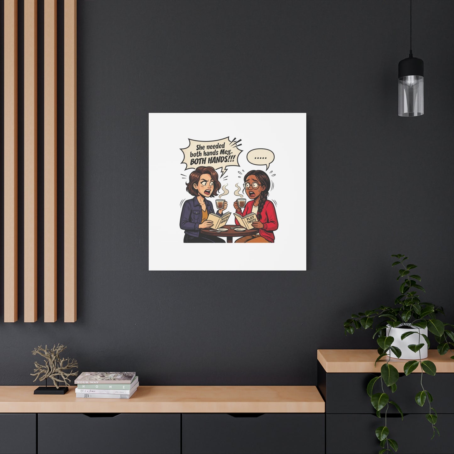 Bookish Comic Quote Canvas | Book Lover decor, Reading Room wall art