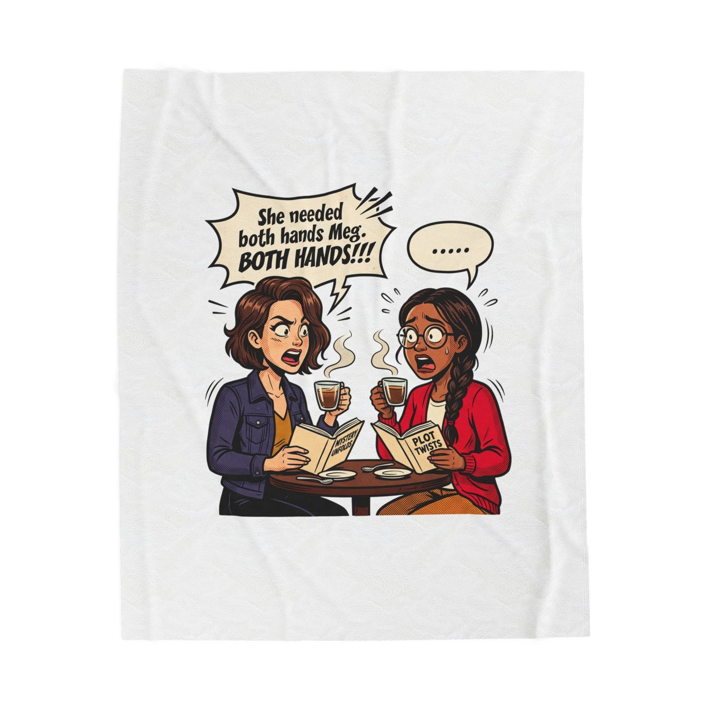 Bookish Comic Quote Velveteen Plush Blanket | Cozy Reader, Library Aesthetic