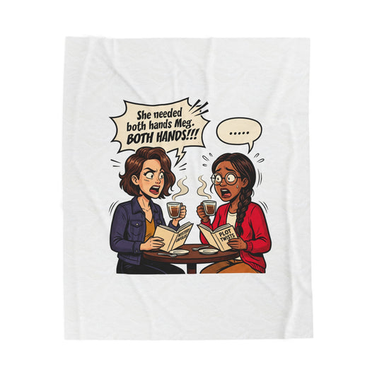 Bookish Comic Quote Velveteen Plush Blanket | Cozy Reader, Library Aesthetic