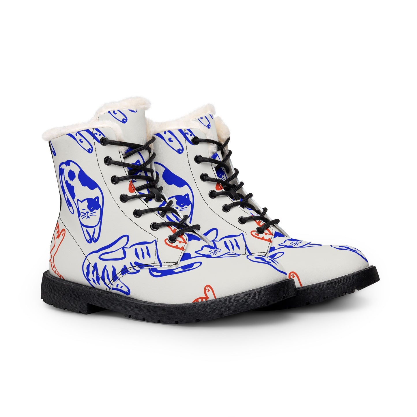 Cat Doodle Boots | Fur Lined Leather Boots