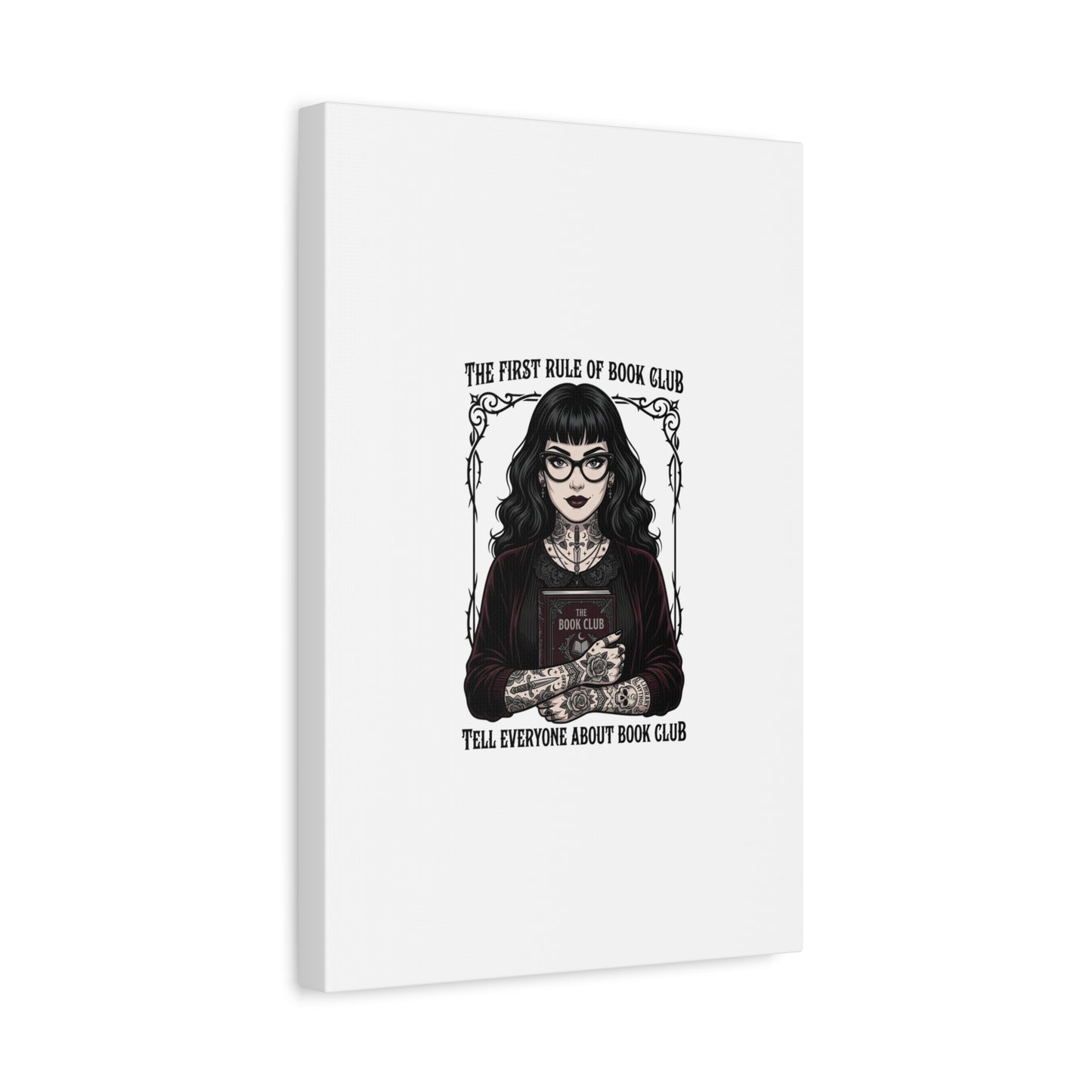 Book Club Rule Canvas | Book Lover, Dark Academia Reading Decor