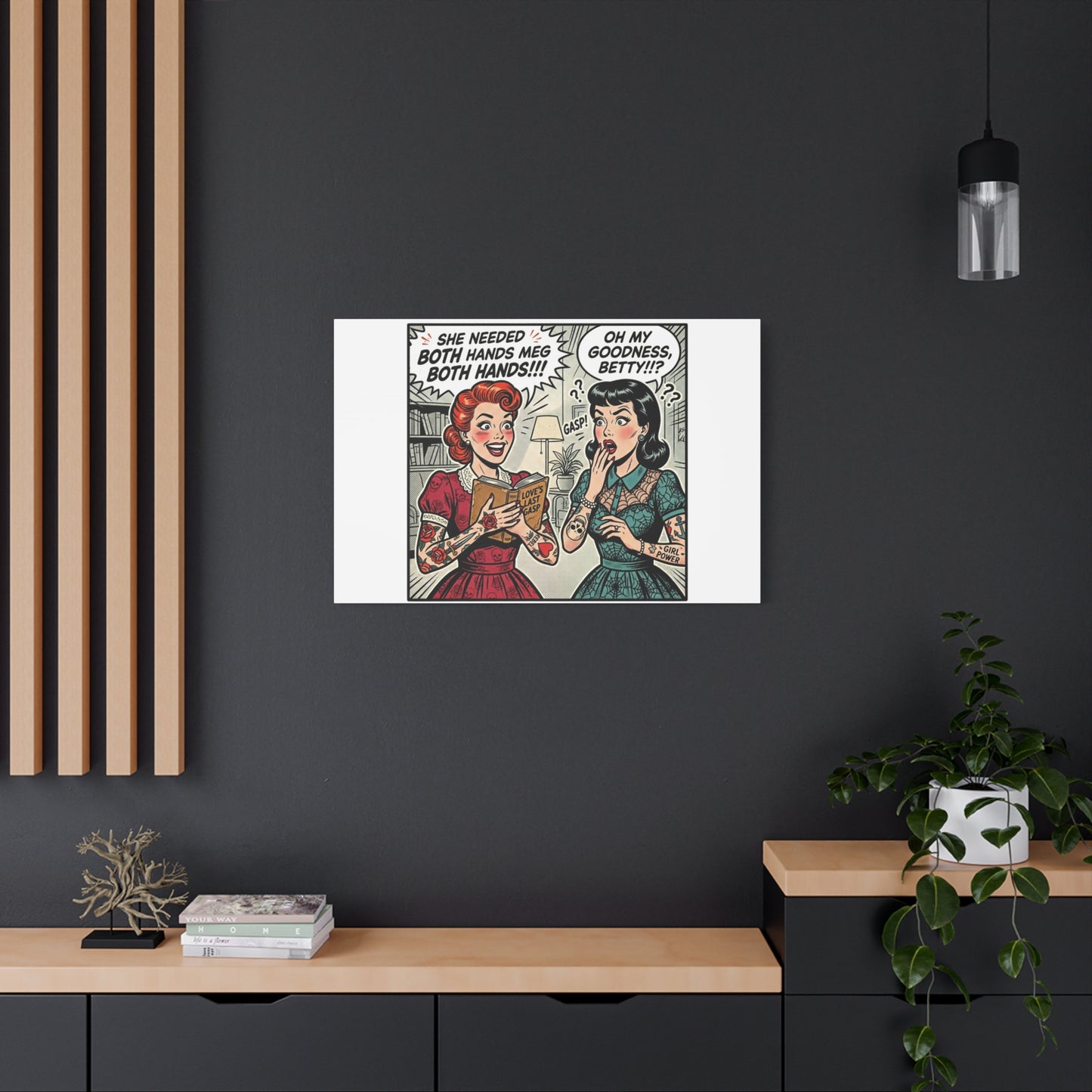 Bookish Comic Panel Matte Canvas | Book Lover, Reading Decor