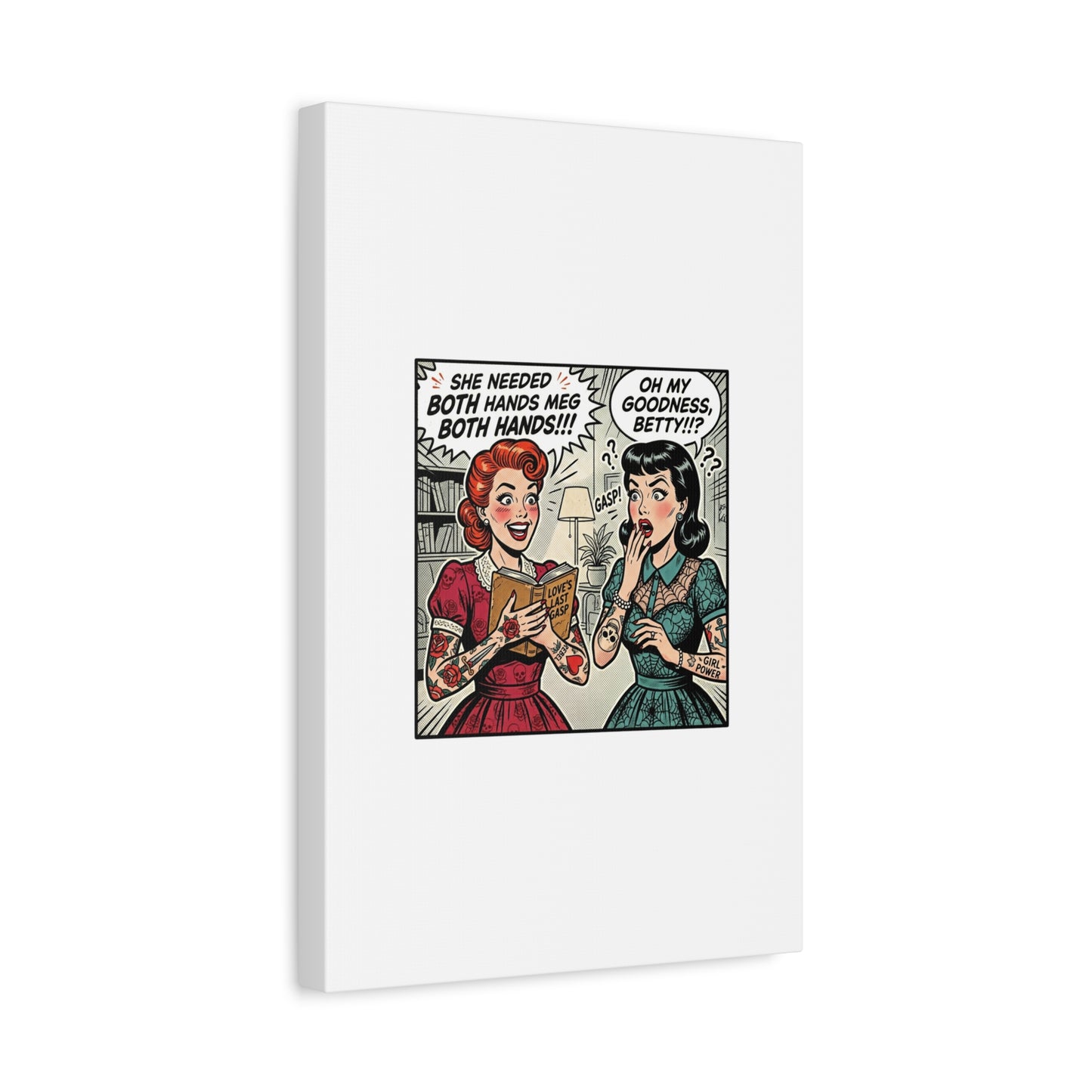 Bookish Comic Panel Matte Canvas | Book Lover, Reading Decor