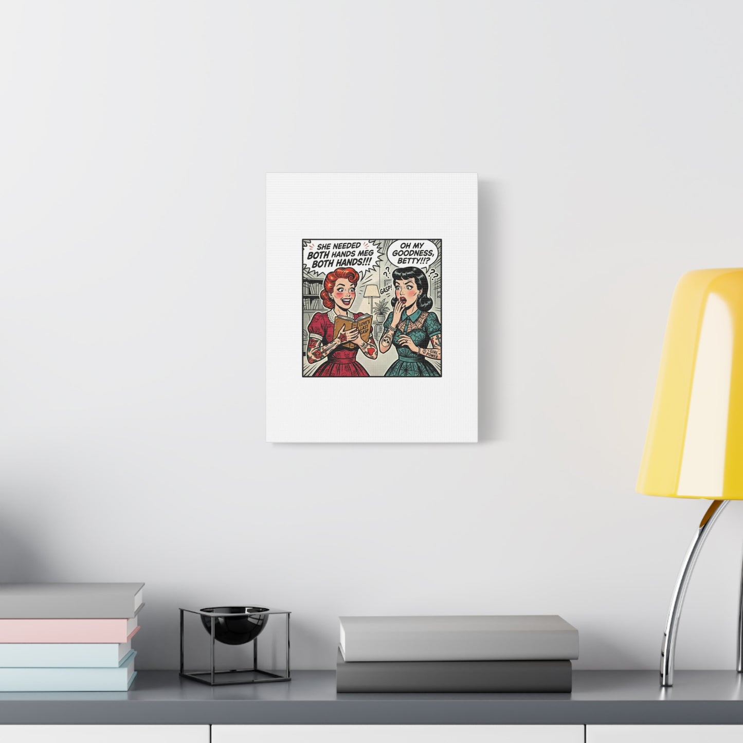 Bookish Comic Panel Matte Canvas | Book Lover, Reading Decor
