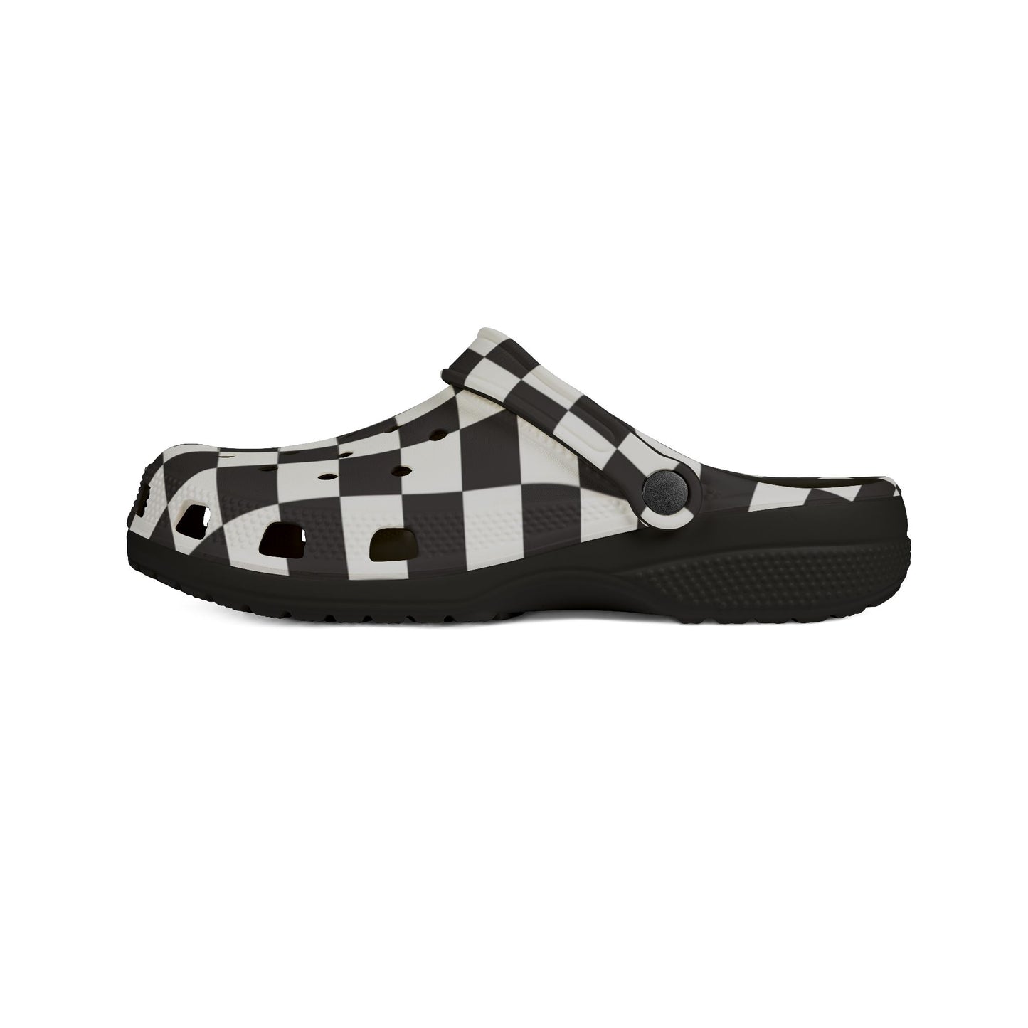 Unisex Checkerboard EVA Clogs - Black & White Slip-On Foam Shoes