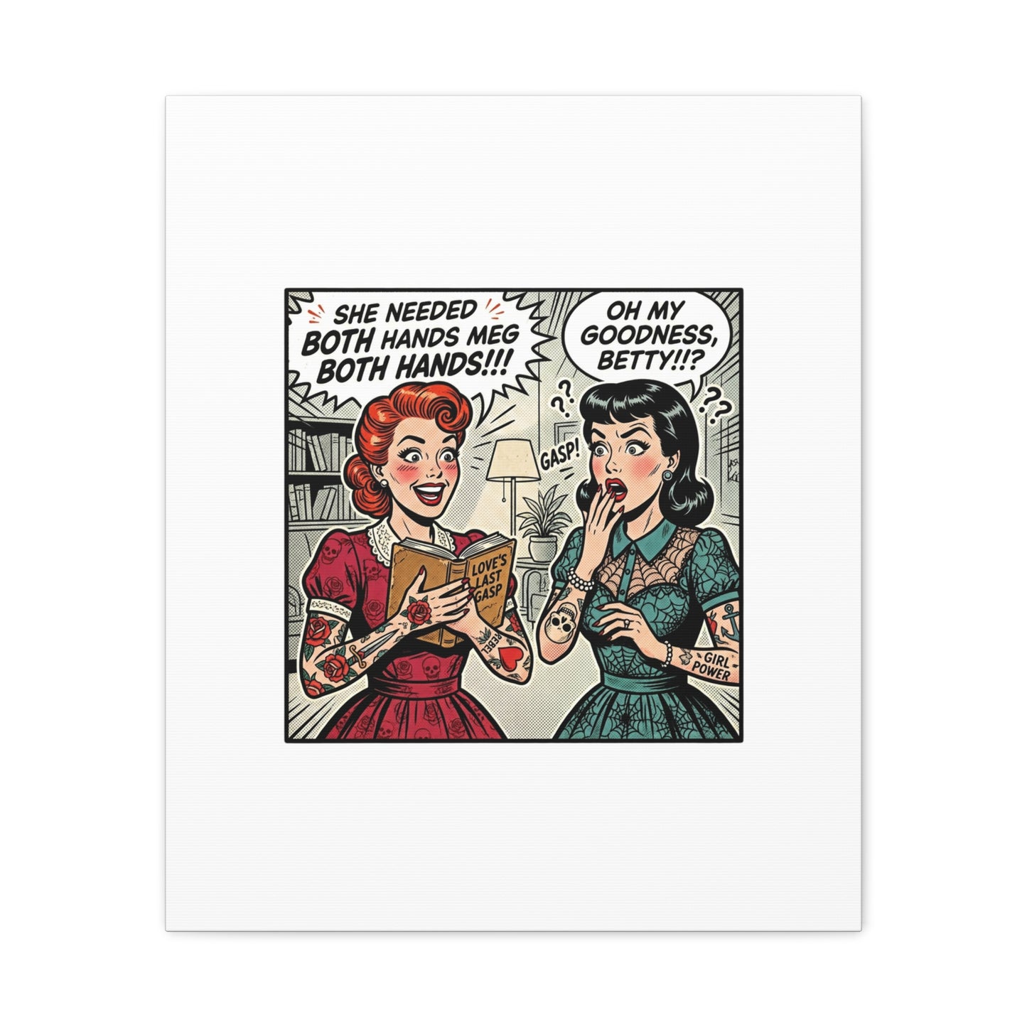 Bookish Comic Panel Matte Canvas | Book Lover, Reading Decor