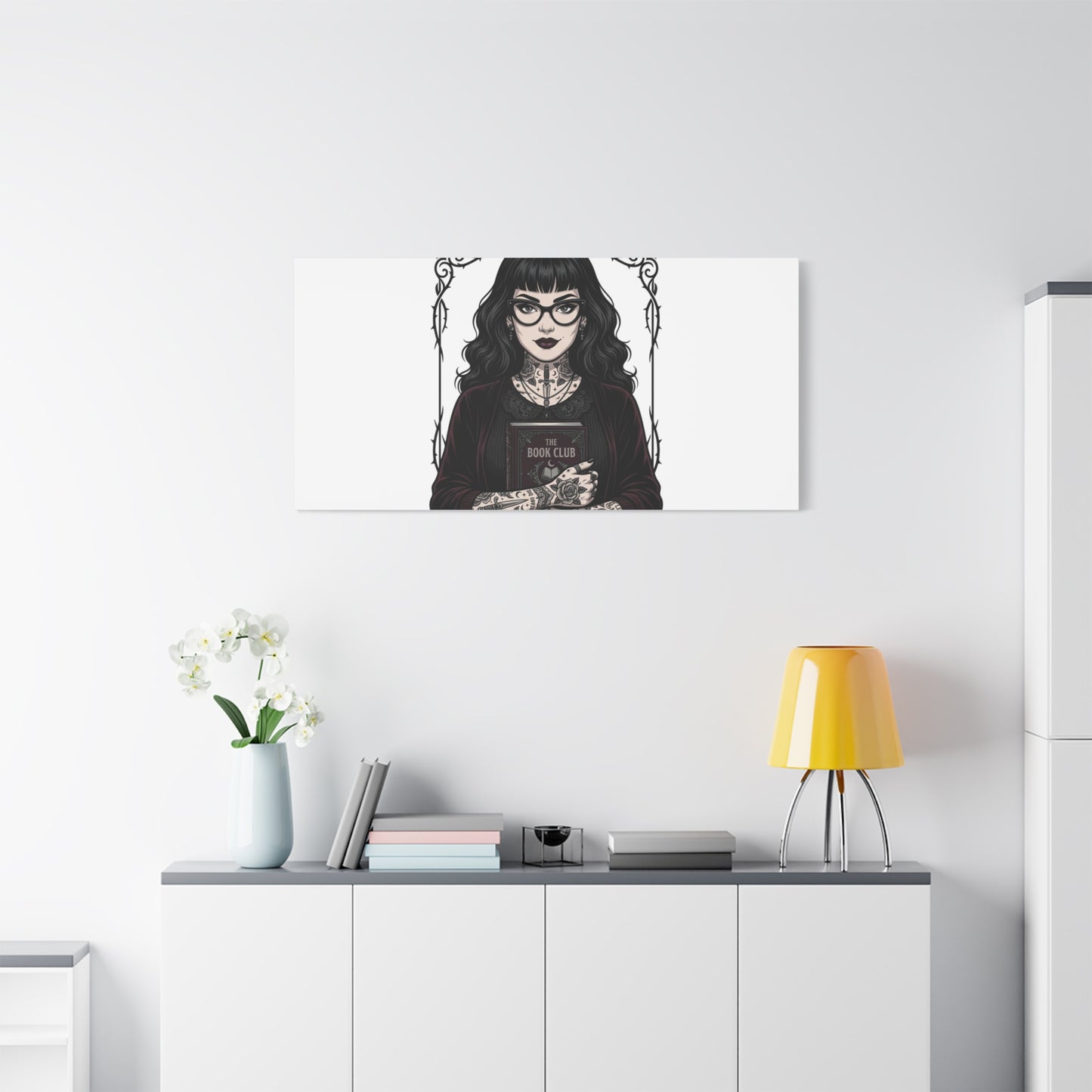 Book Club Rule Canvas | Book Lover, Dark Academia Reading Decor