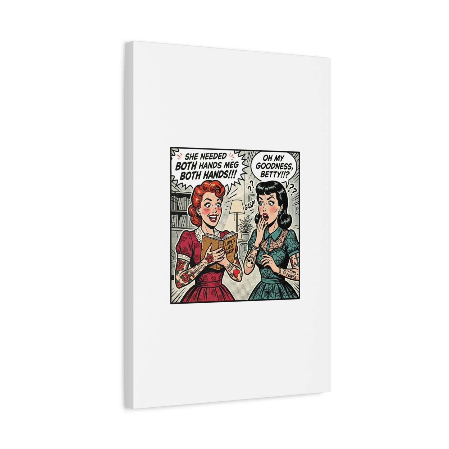 Bookish Comic Panel Matte Canvas | Book Lover, Reading Decor