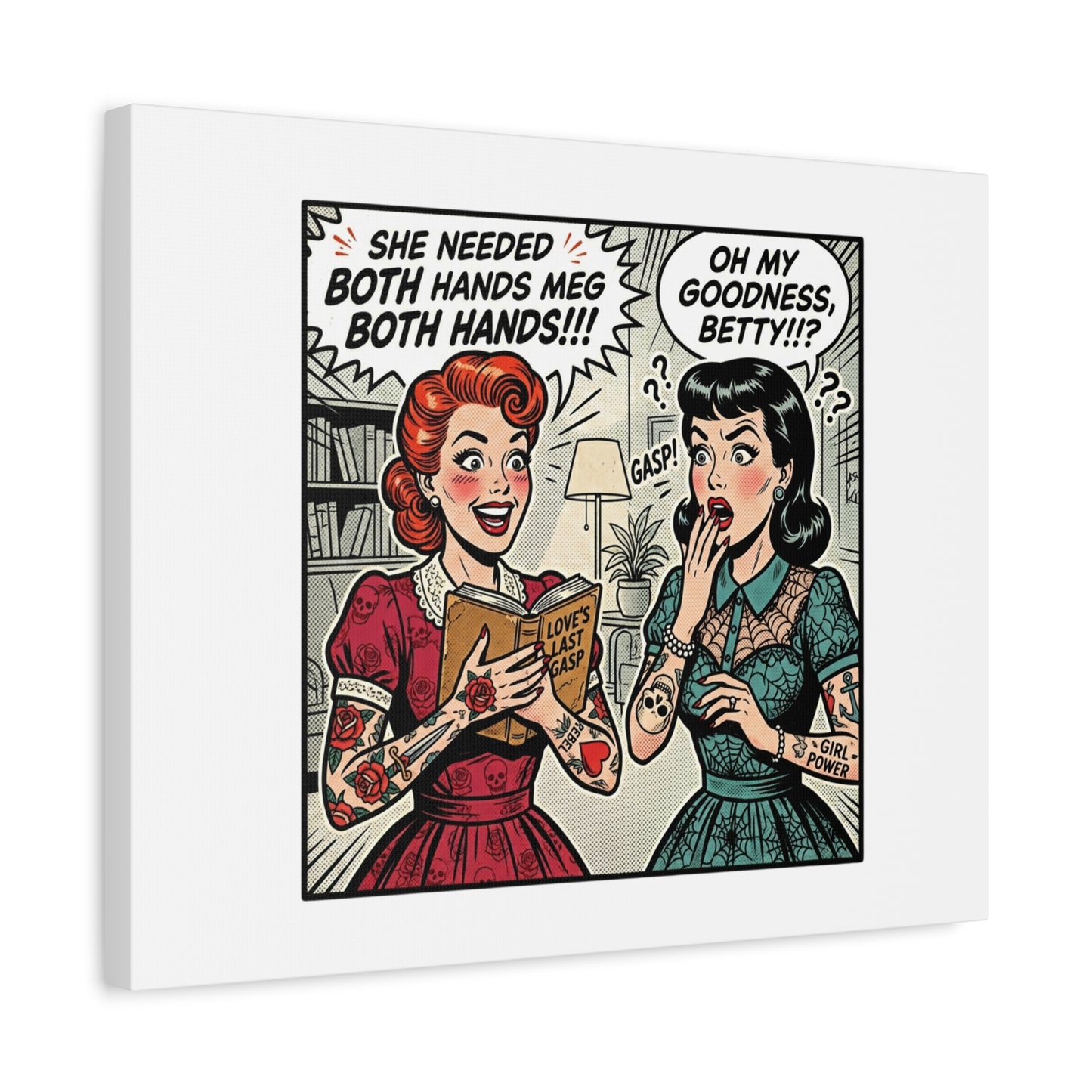 Bookish Comic Panel Matte Canvas | Book Lover, Reading Decor