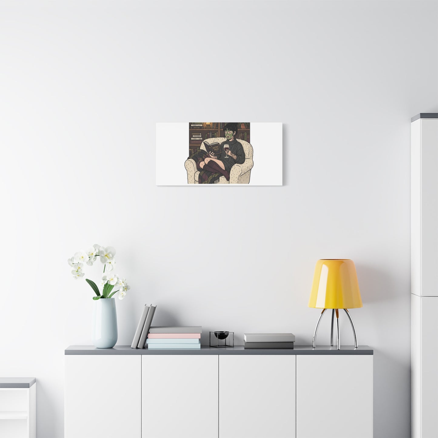 Mommy's Busy Reading Canvas, Book Lover Wall Art | Cozy Reader, Dark Academia