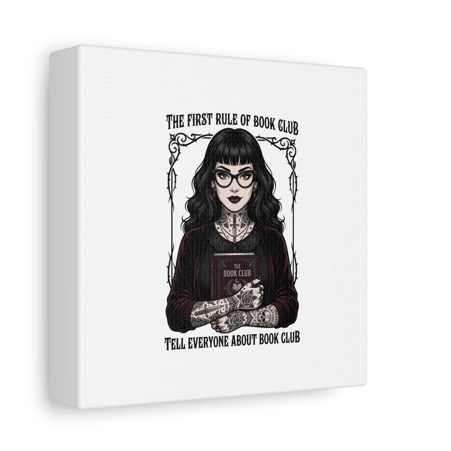 Book Club Rule Canvas | Book Lover, Dark Academia Reading Decor