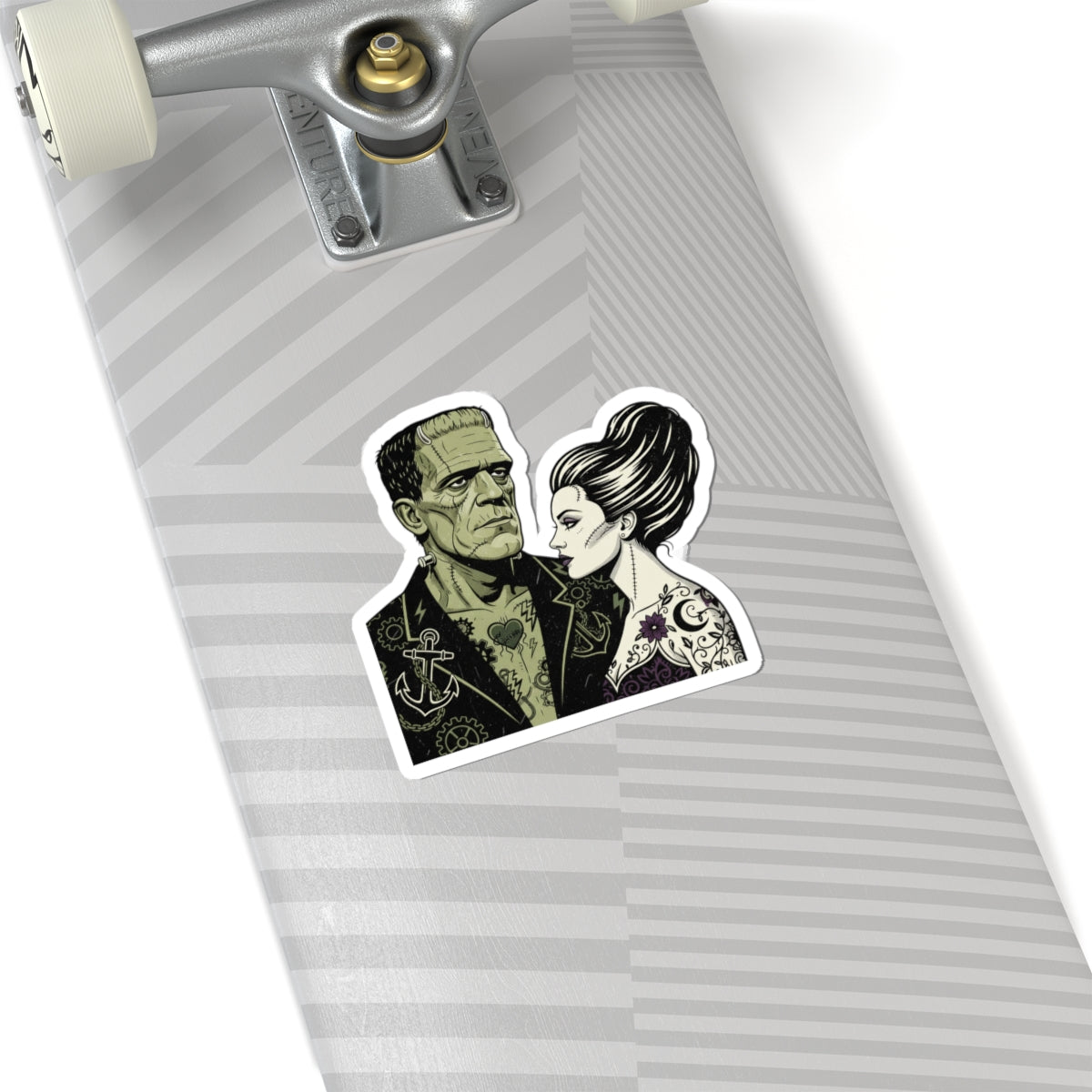 Monster Love Kiss-Cut Stickers | Grunge Revival, 90s Punk Plaid Vibe