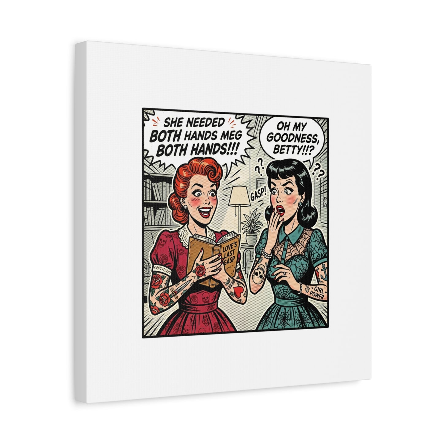 Bookish Comic Panel Matte Canvas | Book Lover, Reading Decor