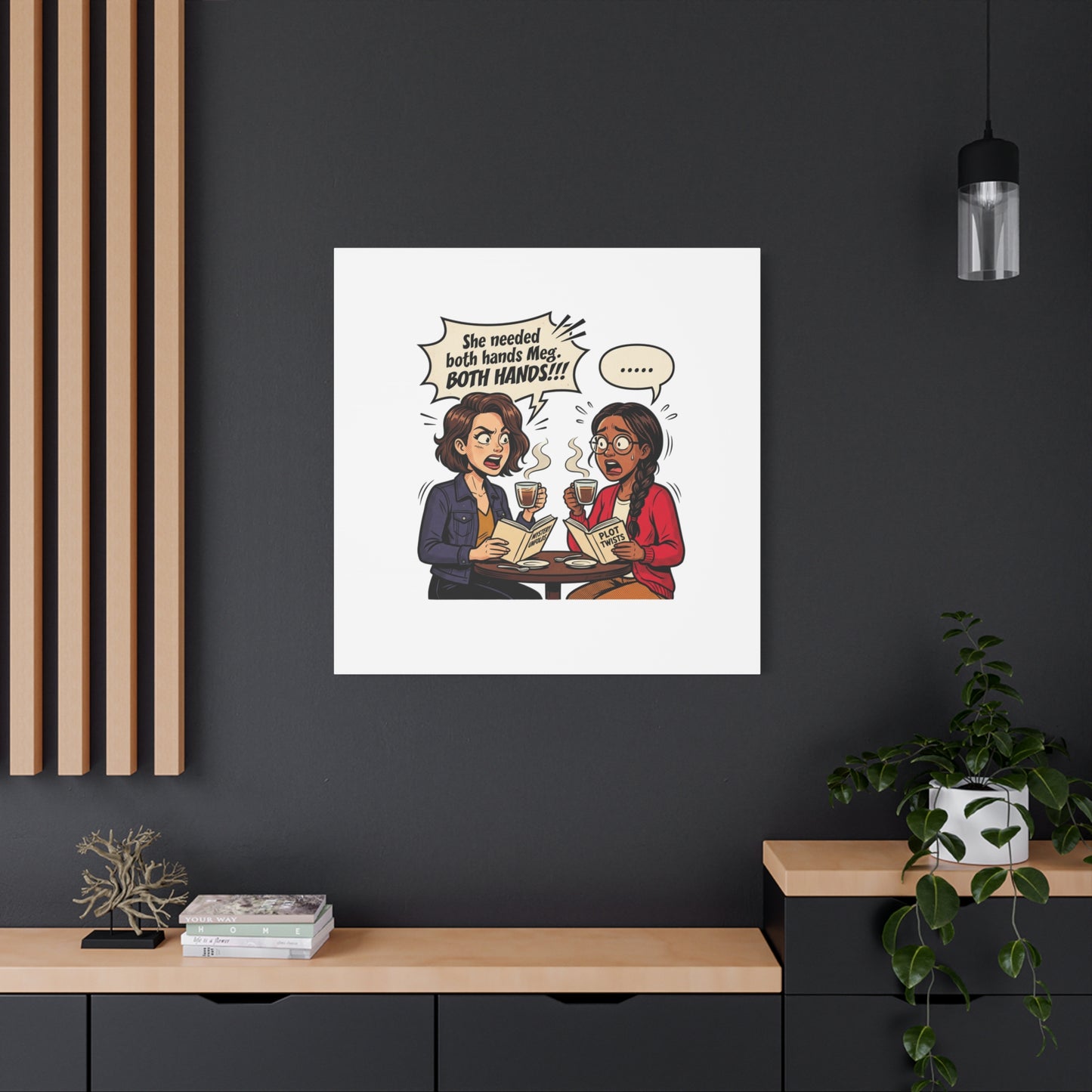 Bookish Comic Quote Canvas | Book Lover decor, Reading Room wall art