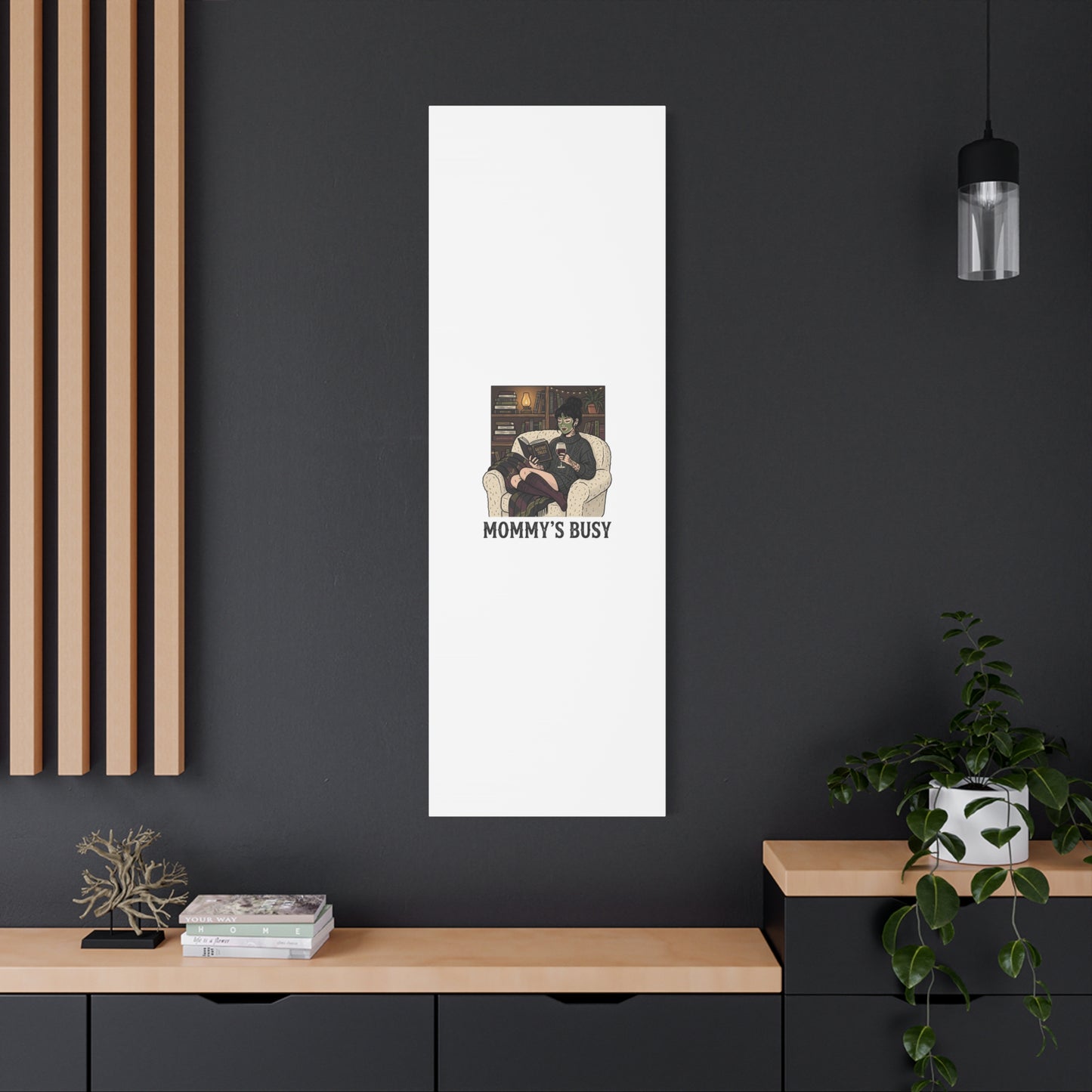Mommy's Busy Reading Canvas, Book Lover Wall Art | Cozy Reader, Dark Academia