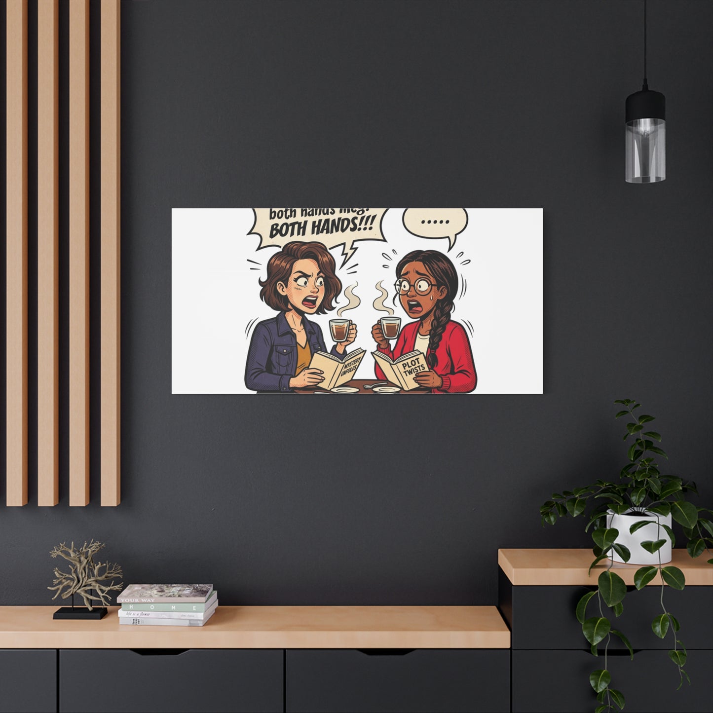 Bookish Comic Quote Canvas | Book Lover decor, Reading Room wall art